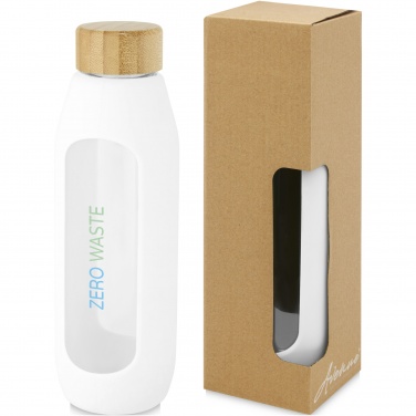 Logo trade promotional items image of: Tidan 600 ml borosilicate glass bottle with silicone grip