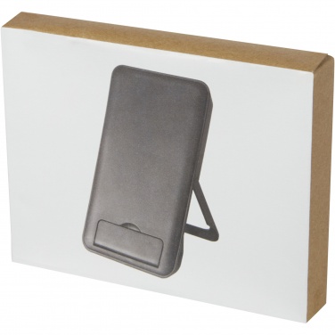 Logo trade business gift photo of: Loop 10W recycled plastic wireless charging pad with phone stand