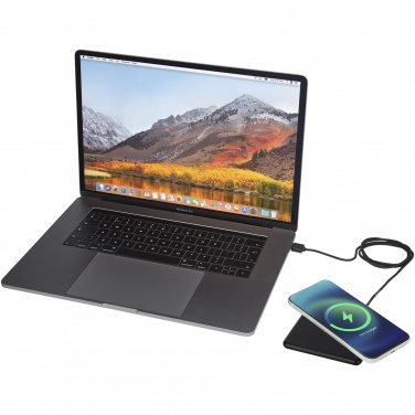 Logo trade promotional merchandise picture of: Loop 10W recycled plastic wireless charging pad