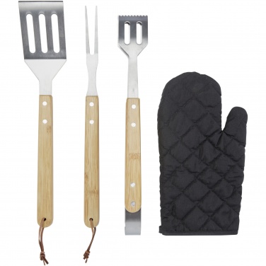 Logo trade promotional giveaways picture of: Gril 3-piece BBQ tools set and glove 