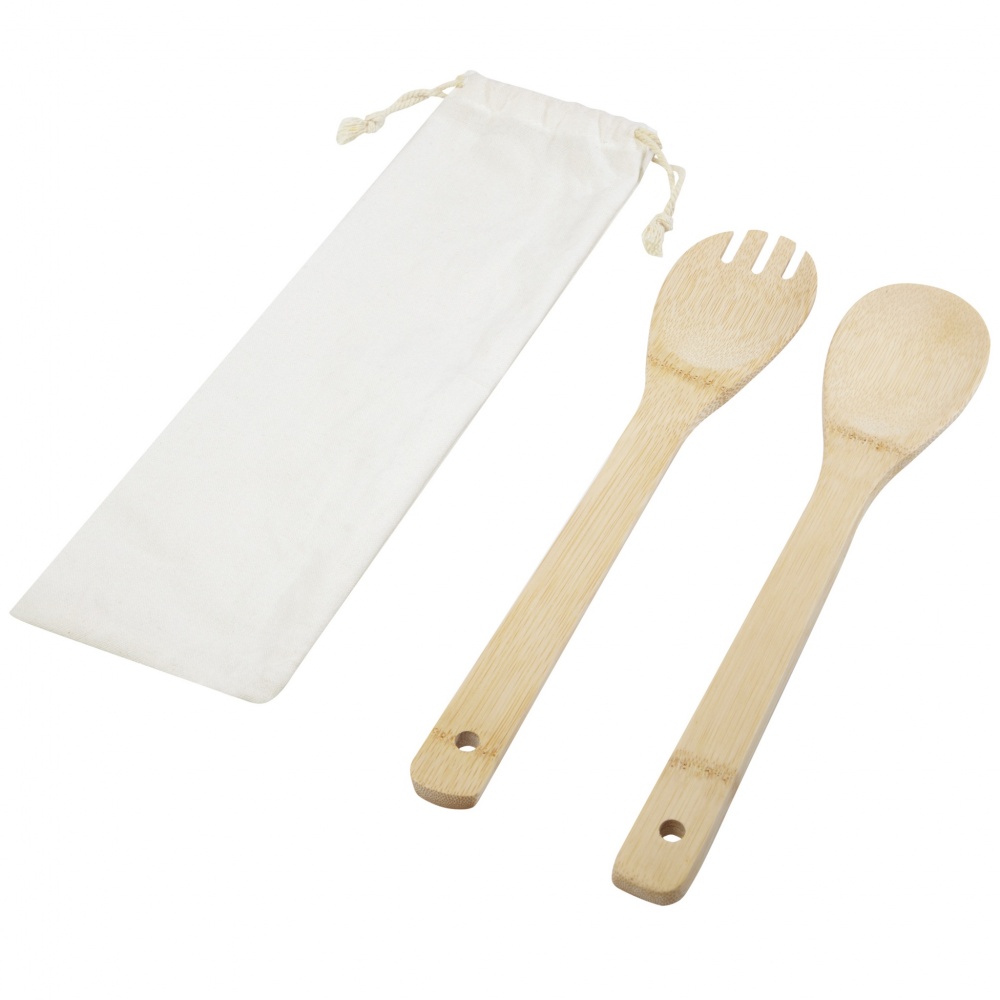Logo trade corporate gifts picture of: Endiv bamboo salad spoon and fork