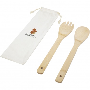 Logo trade business gifts image of: Endiv bamboo salad spoon and fork