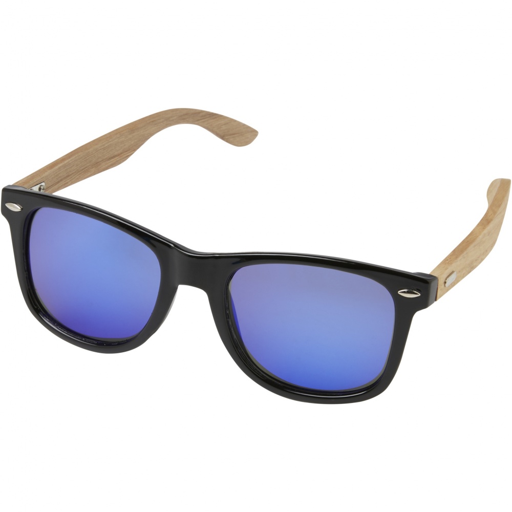 Logo trade promotional giveaways picture of: Hiru rPET/wood mirrored polarized sunglasses in gift box