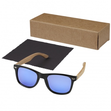 Logo trade promotional giveaway photo of: Hiru rPET/wood mirrored polarized sunglasses in gift box