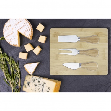Logo trade promotional giveaways picture of: Ement bamboo cheese board and tools
