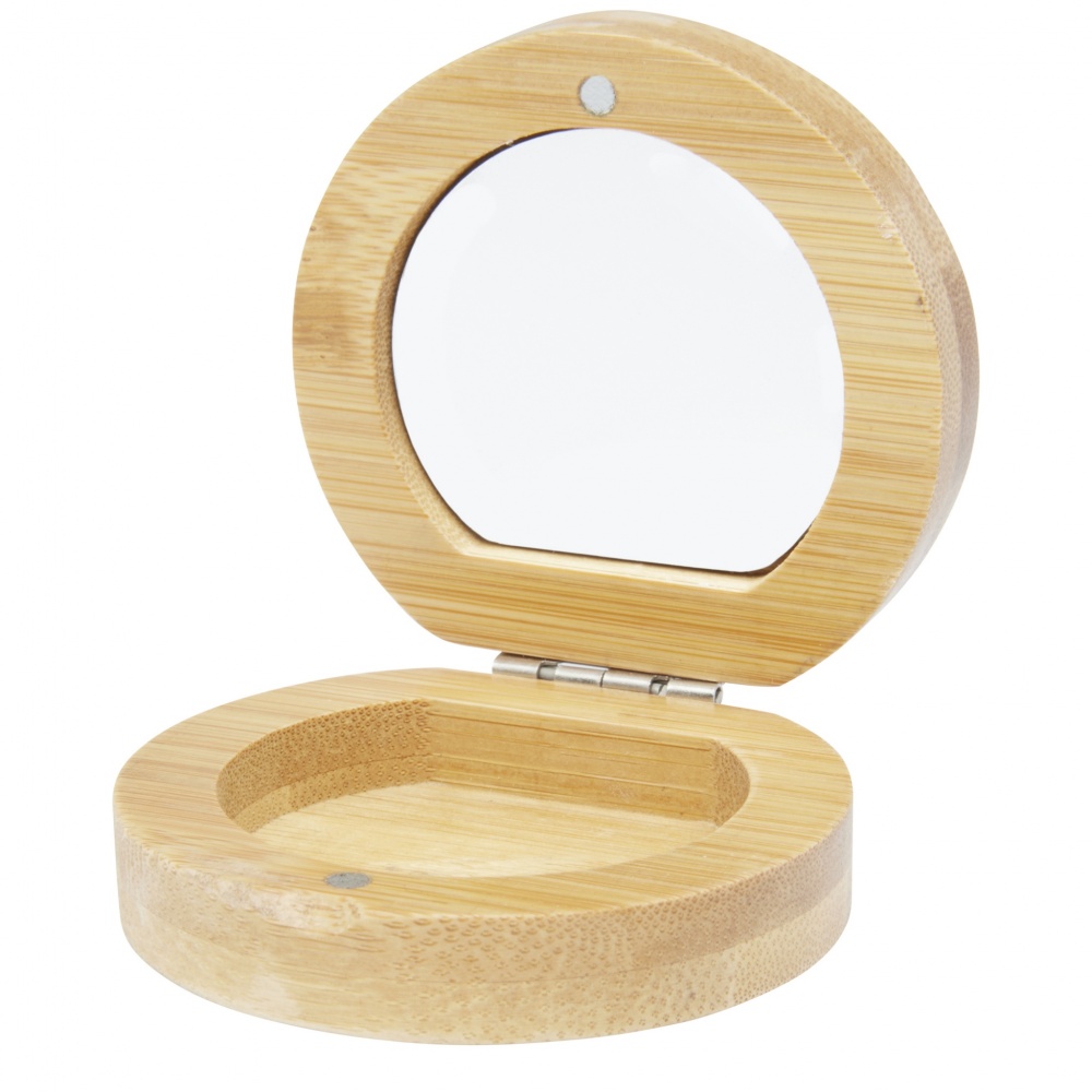 Logo trade promotional products image of: Afrodit bamboo pocket mirror