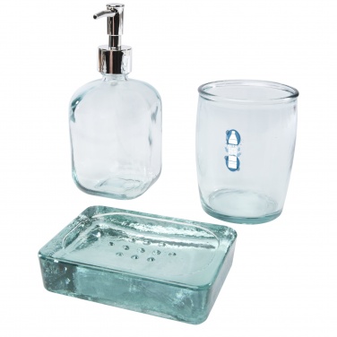 Logotrade promotional giveaway picture of: Jabony 3-piece recycled glass bathroom set
