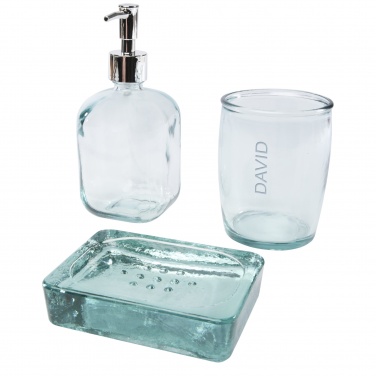 Logotrade business gift image of: Jabony 3-piece recycled glass bathroom set