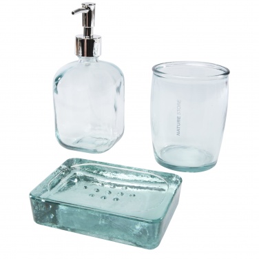 Logotrade promotional product picture of: Jabony 3-piece recycled glass bathroom set