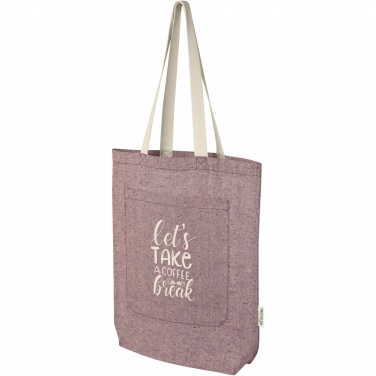 Logo trade promotional giveaways picture of: Pheebs 150 g/m² recycled cotton tote bag with front pocket 9L