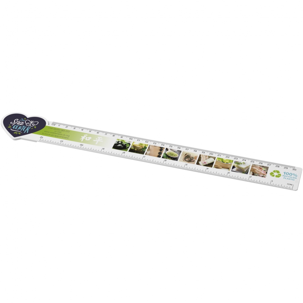 Logo trade promotional products picture of: Tait 30cm heart-shaped recycled plastic ruler