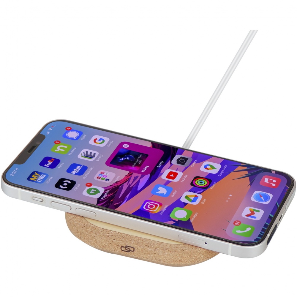 Logo trade promotional giveaways picture of: Cerris 15W cork wireless charging pad