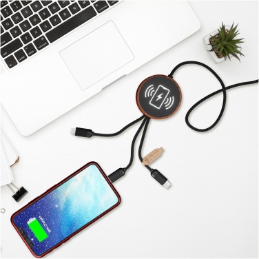 Logo trade promotional products picture of: SCX.design C40 5-in-1 rPET light-up logo charging cable and 10W charging pad