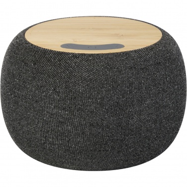 Logo trade promotional gifts image of: Ecofiber bamboo/RPET Bluetooth® speaker and wireless charging pad