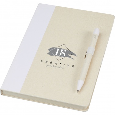 Logo trade advertising products image of: Dairy Dream A5 size reference recycled milk cartons notebook and ballpoint pen set