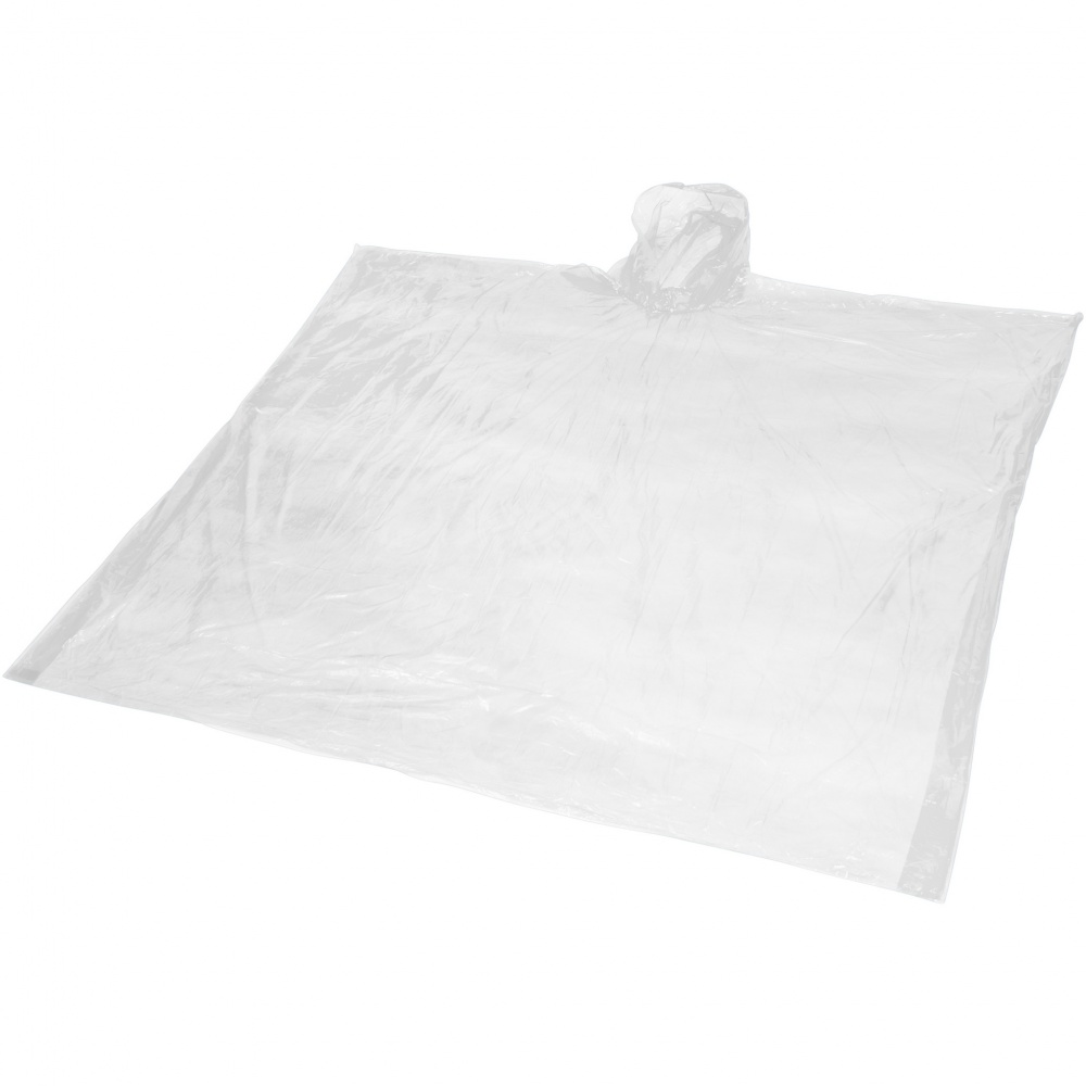 Logo trade promotional product photo of: Mayan recycled plastic disposable rain poncho with storage pouch
