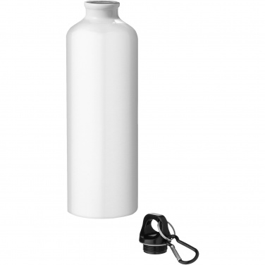 Logo trade promotional merchandise image of: Oregon 770 ml RCS certified recycled aluminium water bottle with carabiner