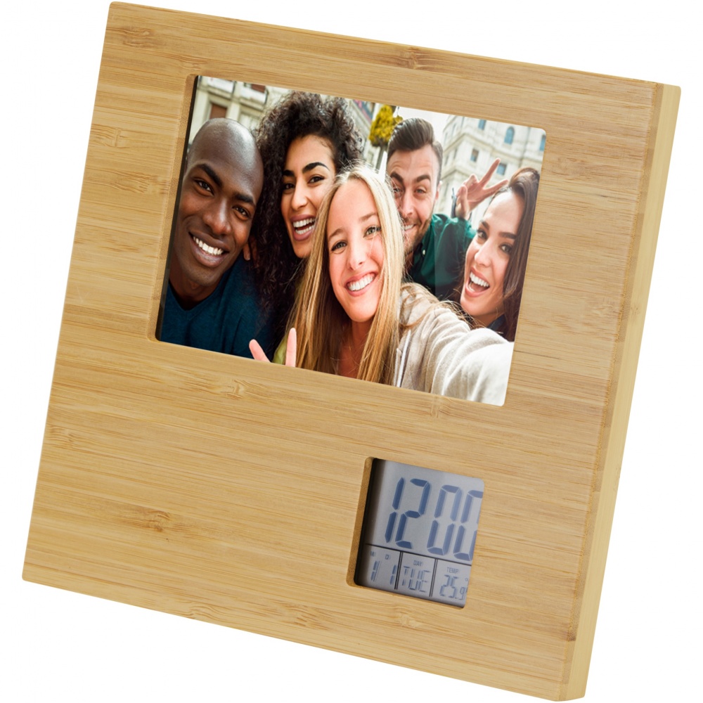 Logotrade advertising product picture of: Sasa bamboo photo frame with thermometer