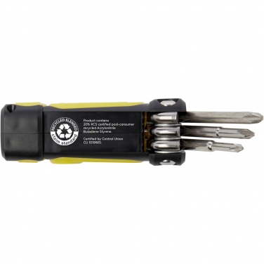 Logotrade corporate gift image of: Octo 8-in-1 RCS recycled plastic screwdriver set with torch