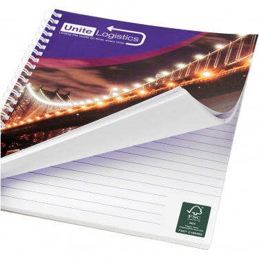 Logo trade promotional merchandise photo of: Desk-Mate® A4 spiral notebook with printed back cover