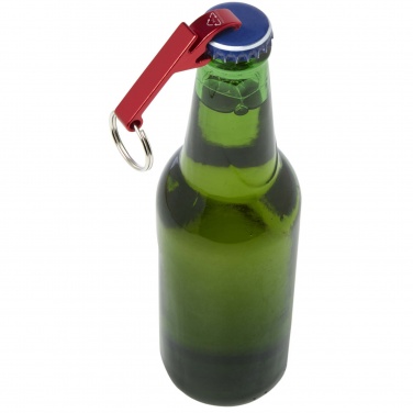 Logotrade corporate gift picture of: Tao RCS recycled aluminium bottle and can opener with keychain 