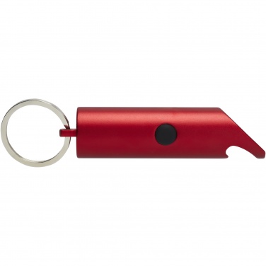 Logotrade promotional merchandise picture of: Flare RCS recycled aluminium IPX LED light and bottle opener with keychain