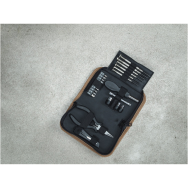 Logo trade promotional gifts image of: Spike 24-piece RCS recycled plastic tool set with cork pouch