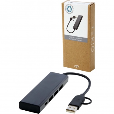 Logo trade promotional giveaways picture of: Rise RCS recycled aluminium USB 2.0 hub