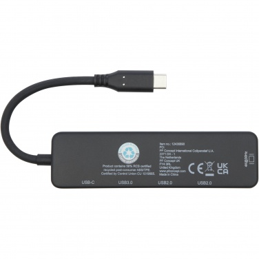 Logo trade promotional giveaway photo of: Loop RCS recycled plastic multimedia adapter USB 2.0-3.0 with HDMI port