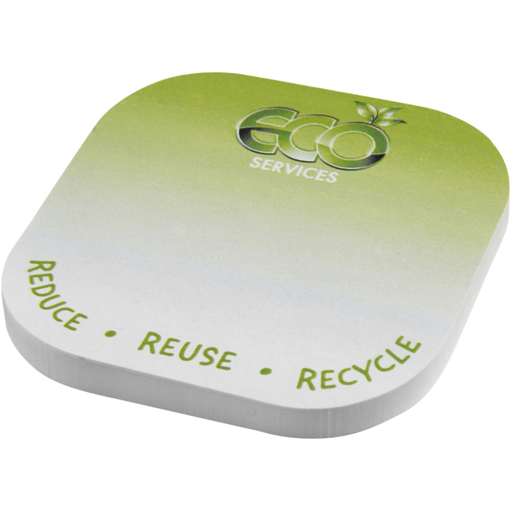 Logo trade corporate gift photo of: Sticky-Mate® square-shaped recycled sticky notes with rounded corners