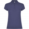 Star short sleeve women's polo, Blue Denim