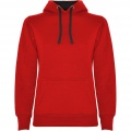 Urban women's hoodie, Red / Solid black