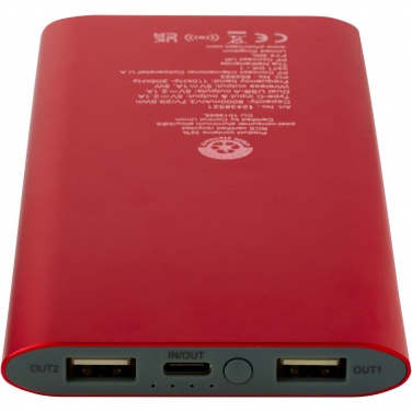 Logo trade advertising product photo of: Juice 8000 mAh Type-C recycled aluminium wireless power bank