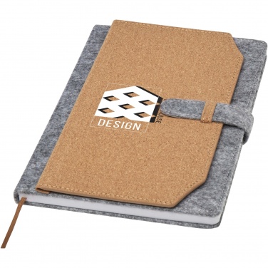 Logo trade promotional gifts image of: Viviana A5 recycled felt and cork notebook