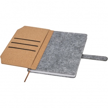 Logotrade promotional merchandise photo of: Viviana A5 recycled felt and cork notebook