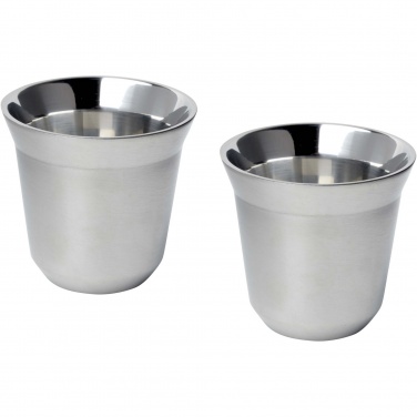 Logo trade advertising products image of: Duo 80 ml RCS certified stainless steel espresso cup set 