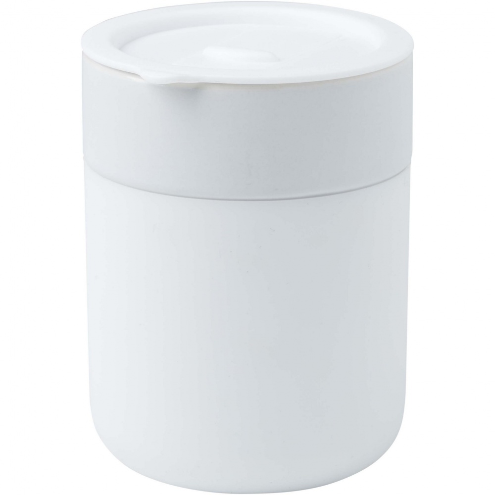 Logotrade advertising product image of: Java 330 ml ceramic tumbler with silicone wrap and plastic lid