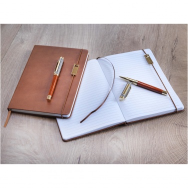 Logo trade promotional items image of: Legato A5 notebook and rollerball pen set 