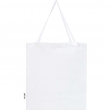 Logo trade promotional gifts picture of: Madras 140 g/m² GRS recycled cotton gusset tote bag