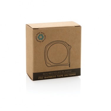 Logotrade corporate gift image of: RCS recycled plastic bamboo tape 5M/19mm