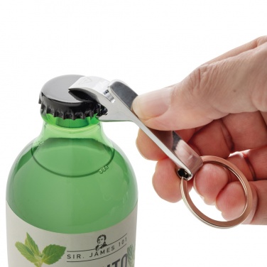 Logo trade promotional products image of: RCS recycled zinc alloy bottle opener keychain
