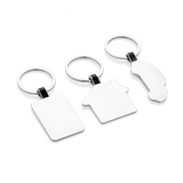 Logo trade business gift photo of: RCS recycled zinc alloy rectangle keyring