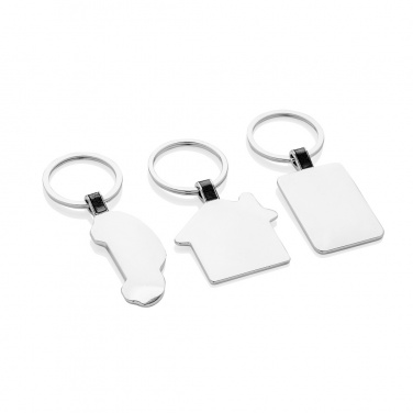 Logotrade promotional item image of: RCS recycled zinc alloy rectangle keyring