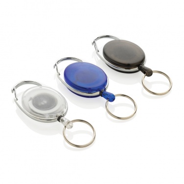 Logo trade corporate gifts image of: RCS recycled ABS roller clip keychain