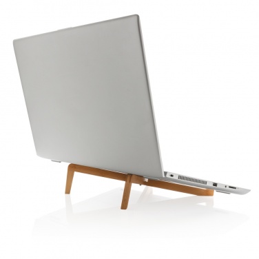 Logo trade business gifts image of: Bamboo portable laptop stand