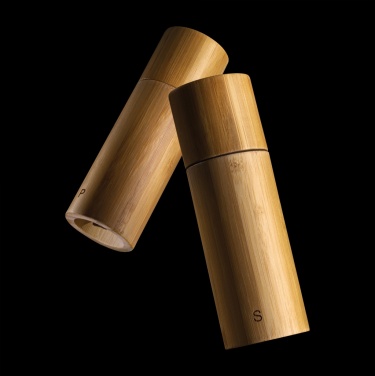 Logo trade promotional items picture of: Ukiyo bamboo salt and pepper mill set