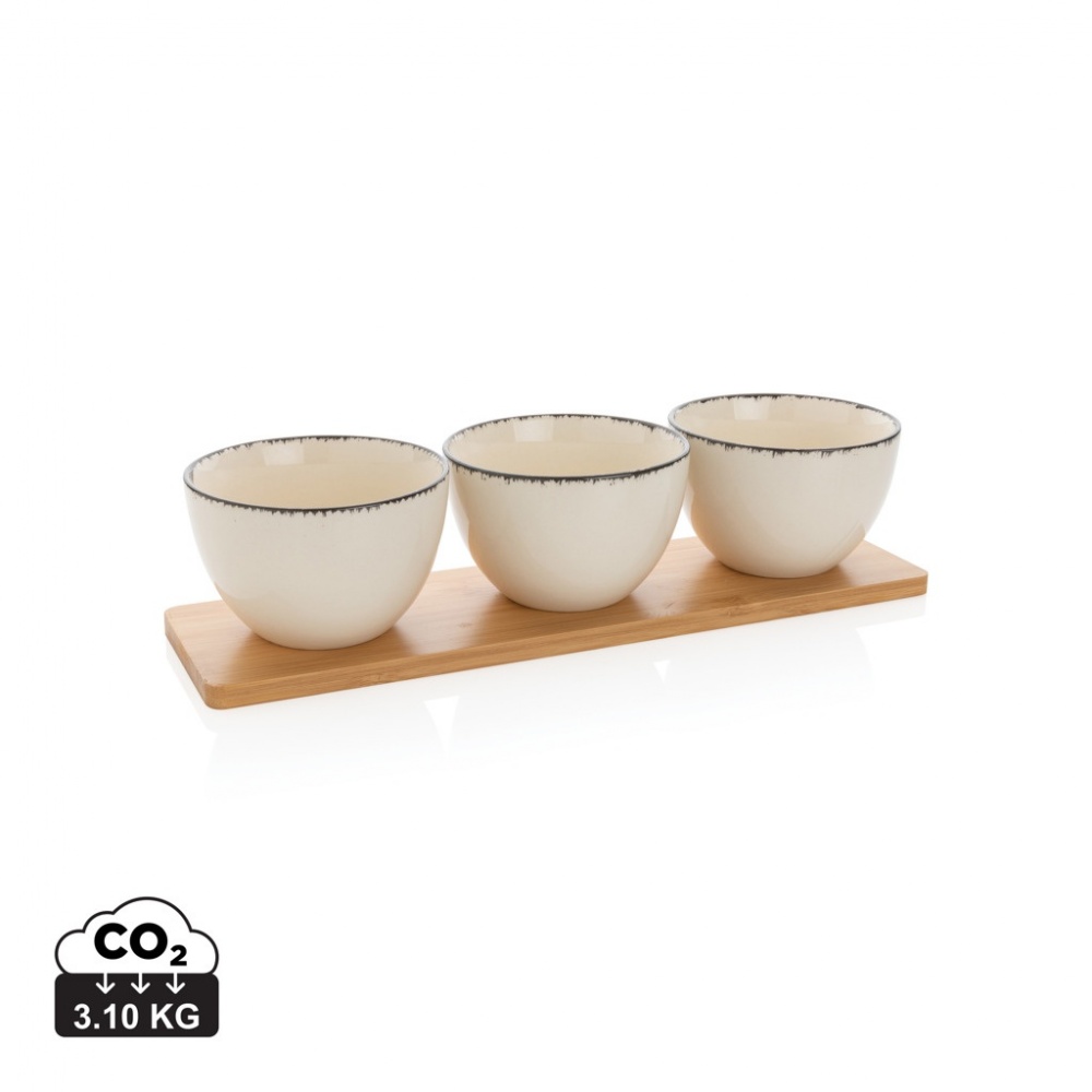Logotrade corporate gift picture of: Ukiyo 3pc serving bowl set with bamboo tray