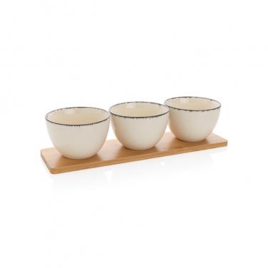 Logotrade promotional gift image of: Ukiyo 3pc serving bowl set with bamboo tray