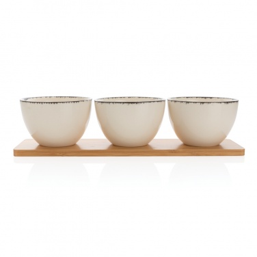 Logotrade promotional items photo of: Ukiyo 3pc serving bowl set with bamboo tray