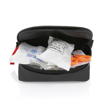 Logo trade promotional merchandise picture of: RCS recycled nubuck PU pouch first aid set mailable
